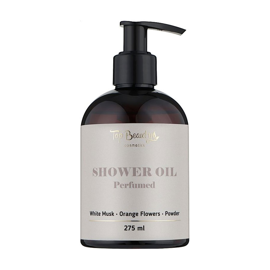 Парфумована олія для душу Top Beauty Shower Oil Perfumed Білий мускус-Квіти апельсина-Пудра, 275 мл